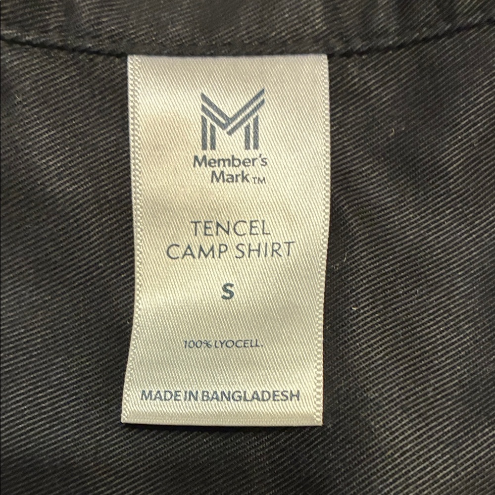 NWT Black Tencel Camp  Button-Up Shirt multiple sizes - Picture 7 of 9